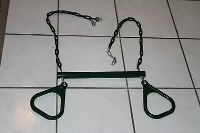 $19.99 • Buy Gorilla Play Sets 17  Trapeze Bar With Ring ,green Rubber Chain Coating