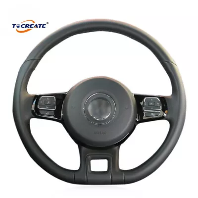 Black Leather Steering Wheel Cover For Volkswagen VW Beetle 2012-2019 #1303 • $27.99