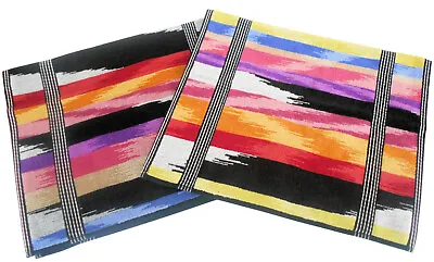 MISSONI HOME TWO HAND TOWELS COTTON VELOUR  Flamed Stripes  16x28in HOMER 156 • $80