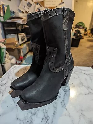 Mark Nason Rocker Blaxk Women's Boots Size 7 Studs Made In Italy Style # 69201 • $79.99