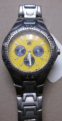 Fossil Blue Mens 40mm Dive Watch-yellow Easy To See Face • $23.85