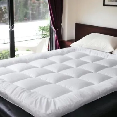 Hotel Quality Mattress Topper 10cm Deep Thick Single Double King Super ALL SIZES • £20.85