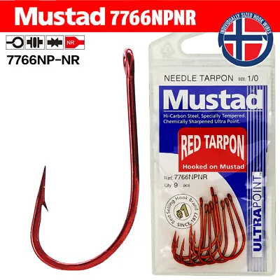 Mustad Red Tarpon Hooks 7766NPNR • $4.95