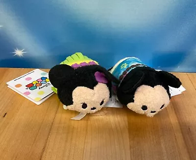 Disney Store Tsum Tsum 3.5  Hawaii Mickey & Minnie Mouse Mini Plush Set NWT • $17.99