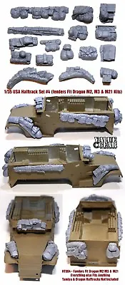 1/35 Halftrack Fender & Pack Set #4 USA WWII (Fits Dragon M2 M3 M21)- Value Gear • $18