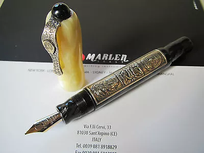 Marlen Maya Tikal Sterling Silver LE Fountain Pen 18kt Gold Medium Nib MIB • $833.20