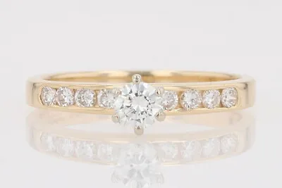 .41ctw Diamond Solitaire With Accents Engagement Ring 14k Yellow Gold Size 6.25 • $503.99