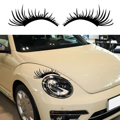 Car Sticker Eyelashes Stripe Decal For Headlight Fog Light Cute Eyebrow Decor • $10.90