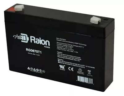 Raion Power 6V 7Ah Replacement SLA Battery For Sealed Lead Acid 6 Volt 7 Amp • $15.95