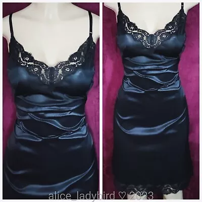 $52 • Buy Vintage SHINY Full SLIP Nylon SILKY Satin LACE Floral PLUS ~xxl 46-48 