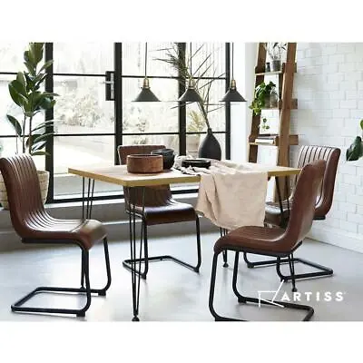 Artiss PIPE-TABLE-NT 6 Seater Wooden Dining Table • $156