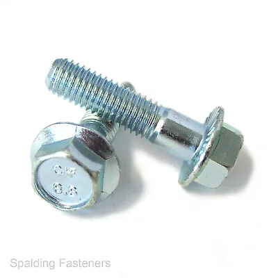 M6M8M10 Zinc Steel Flanged Hexagon Bolts Flanged Head Hex 8.8 High Tensile • £1.89