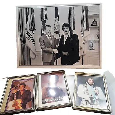 Elvis Presley & Richard Nixon Puzzle And 3 Framed Elvis Photos • $10