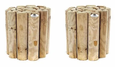 Log Rolls Garden Border Lawn Edging Wooden Path Edge 12  (300mm) High Set Of 2 • £24.99