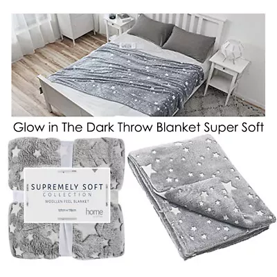 AU Fleece Blanket Glow In The Dark Large Sofa Throw Soft Warm NEW • $21.99