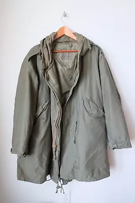 VINTAGE M-1951 Parka Fishtail Jacket Shell Liner MOD Coat Green Korean War M65 • $249.99