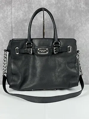 Michael Kors Hamilton  Black Saffiano Leather Large Handbag Purse Preowned • $45