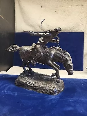 J. Bayres Bronze Sculpture Signed Statue Cowboy Western Horse Art 87/200 • $48