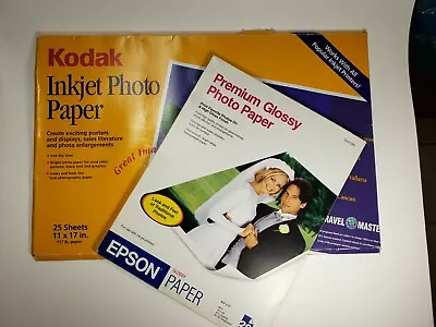 Epson Premium Glossy Photo Paper 8.5 X 11 - 15 Sheets And 5- Kodak 11 X 17 • $15.50