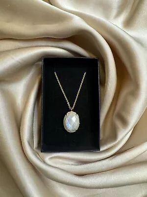 Moonstone Real Natural Gemstone Necklace Gold Color. Perfect For Gift💎 • $16.50