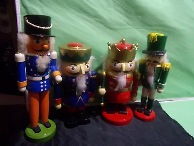 Vintage Lot 4 Wooden Nutcrackers-blue Is German With Sword • $35