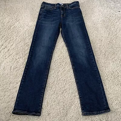 Old Navy Jeans Girls Sz 16 Karate Slim Built-In Flex Adjustable Waist Dark Blue • $11.96