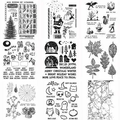 Halloween Christmas Clear Rubber Stamps Stamping DIY Scrapbooking Craft Album • $8.59