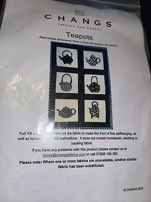 Teapot Patchwork Wall Hanging Kit • £8