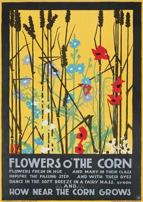 VINTAGE Travel POSTER Flowers O'the Corn Byron Poem Edward Kauffer Art A3 A4 • £5.99