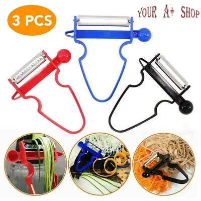  Vegetable Magic Trio Peeler Set Of 3  Fruit Slicer Julienne Stainless Steel • $6.59