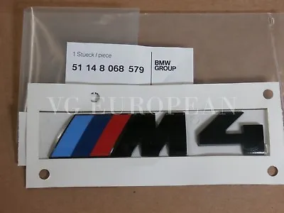 BMW M4 Black Competition Genuine Rear Trunk Emblem  M4  Decal Badge NEW  • $33.99