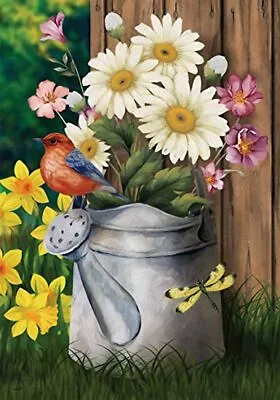 Bird Dragonfly Watering Can Flower Daffodil Spring Mini Window Garden Yard Flag • $8.97