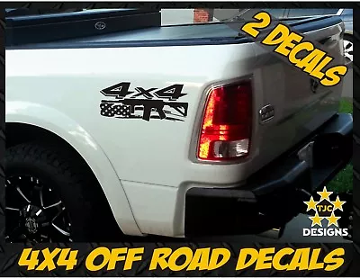 4x4 Truck Bed Decal Set GLOSS BLACK For Dodge Ram Dakota Tactical AR15 M4 • $16.50