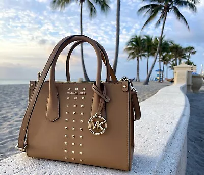 $358 Michael Kors Maple Brown SM Satchel Bag MK Designer Purse ( NEW ) • $62