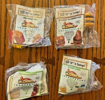 1990 Mcdonalds Mcdino Changeables Lot Of 4 - Big Mac Shake Cone Fries • $27.99