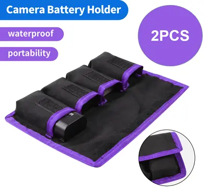 £4.89 • Buy Camera Battery Waterproof Case Nylon Holder Storage 4 Pockets For LP-E6 /EN-EL14