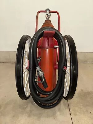Ansul Wheeled Fire Extinguisher Model 150-B 50’ Hose W/ Nozzle 3’ Wheels CLEAN! • $250