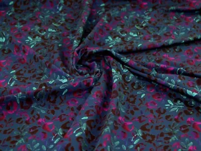 Boudoir Bouquet Loop Back French Terry Stretch Knit Fabric - Per Metre • £19.99
