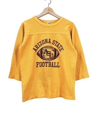 VTG 80's Arizona State University Sundevils Football 3/4 Sleeve Shirt Jersey S • $19.99