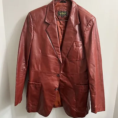 Andhurst  Mens  Brown 70s Leather Blazer Jacket 40 • $75.50