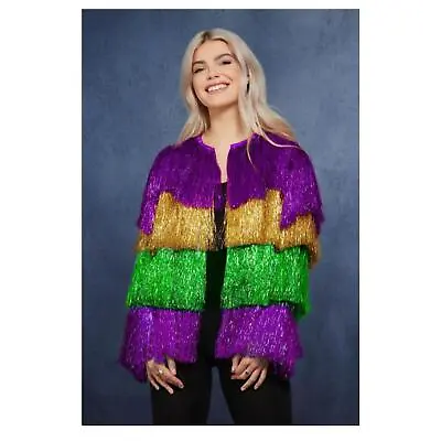 Fever Tinsel Mardi Gras Jacket Festival Carnival Fancy Dress Costume Accessory  • £29.33