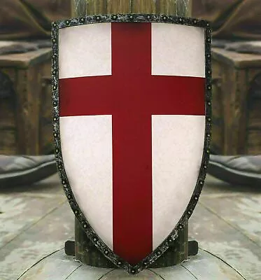 Knightfall Authentic Templar Shield Wood & Metal Medieval Battle Warrior Costume • £78.76