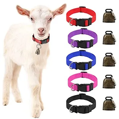 $24.67 • Buy  5 Pack Goat Collars With Bells, Cow Horse Sheep Grazing Copper Bells And 