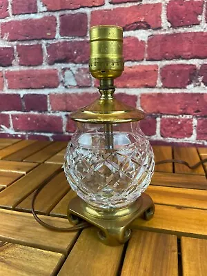 VTG Exquisite WATERFORD CRYSTAL GLOBE Brass Base ELECTRIC TABLE LAMP 8.25  Tall • $174.30