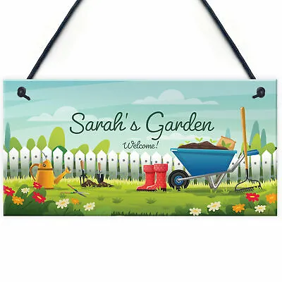 Garden Plaque Hanging Outdoor Sign Personalied Gift For Her Mum Nan Nanny Gift • £5.99