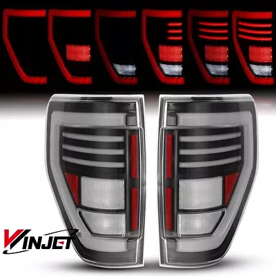 For 2009-2014 Ford F150 Pickup Black LED Tube Tail Lights Sequential Brake Lamps • $255.99