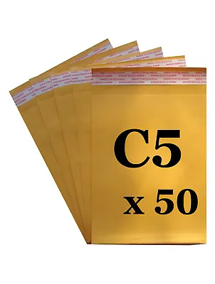 C5 Business Envelopes 160x230mm - Laminated Yellow Kraft Self Adhesive X 50 • $19