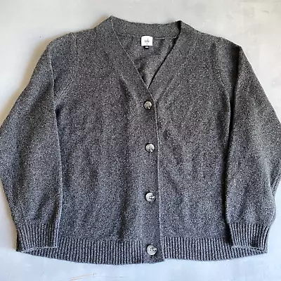 Cabi Sweater Womens Medium Cardigan Gray Button Up Granny Boho Baggy Relaxed • $19.77