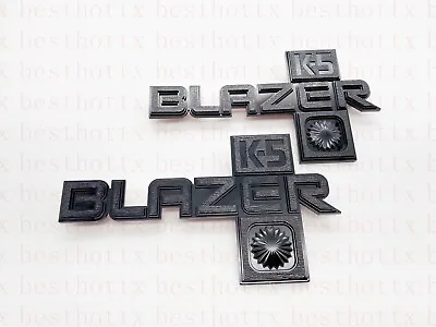 2PCS Blazer K5 Fender Emblem For 81-88 Chevy Chevrolet Truck Badge Gloss Black • $62.88