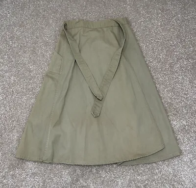 Vintage Madewell New Bedford Mass 100% Cotton Khaki Beige Pocket Wrap Skirt • $29.75